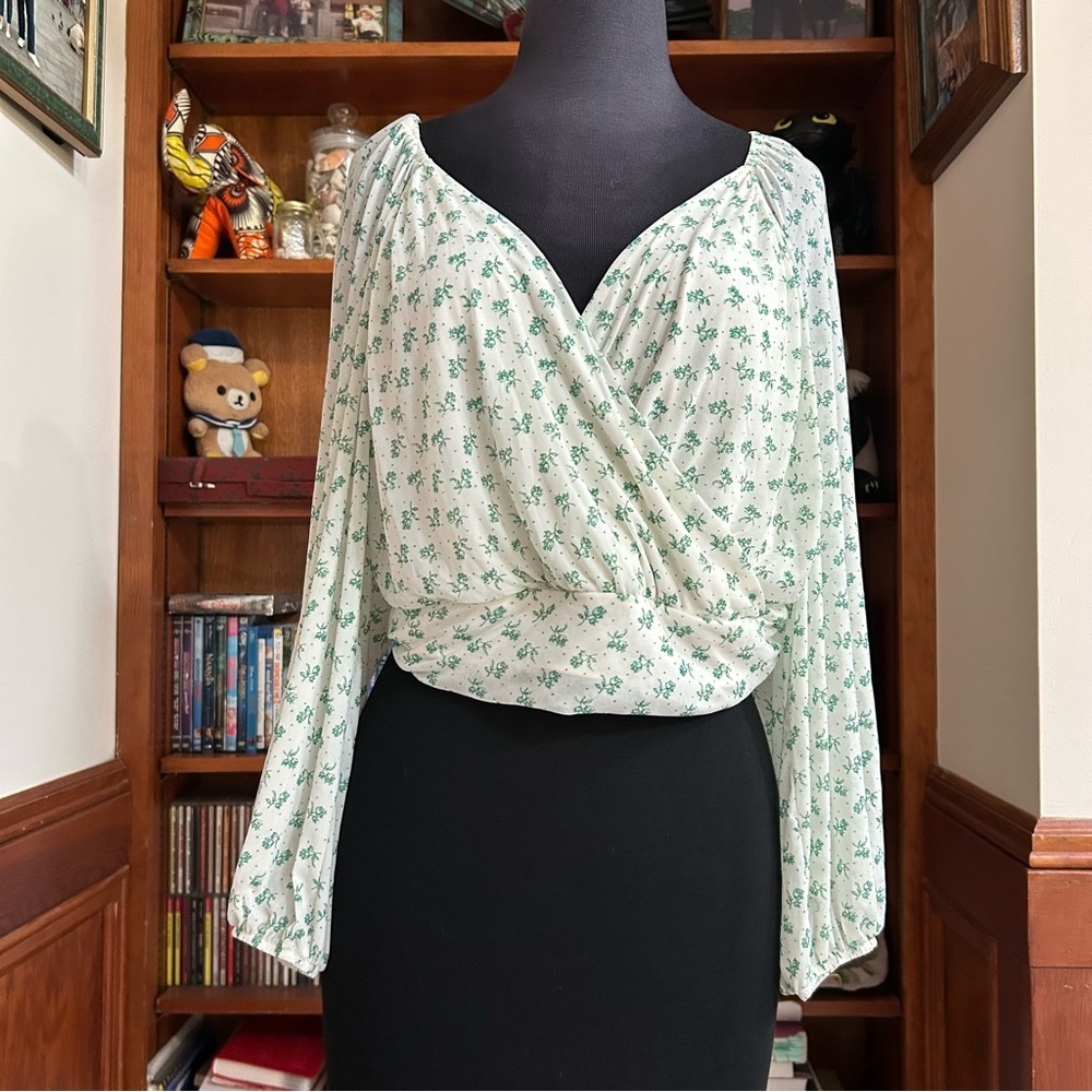 Free People Sweetie Pie Floral Sheer Wrap Top